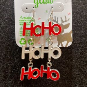 Holiday, Earrings, Christmas HO HO HO, Hanging